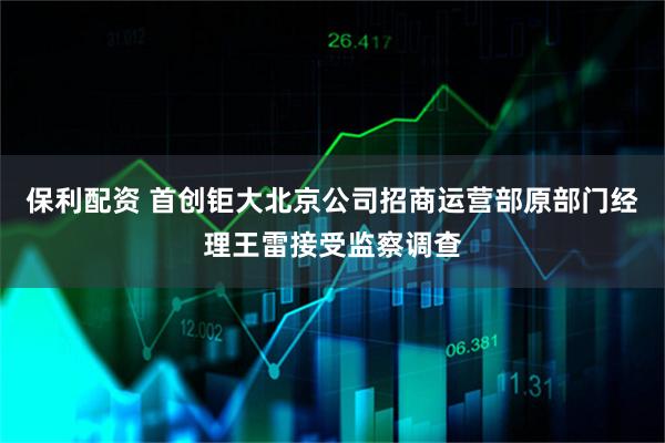保利配资 首创钜大北京公司招商运营部原部门经理王雷接受监察调查